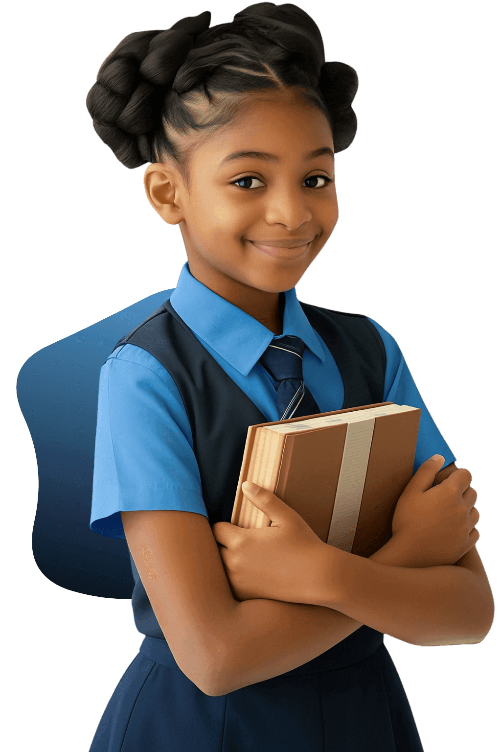 Happy student with books